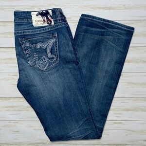 MEK Women's Boot Cut Jeans - Dark Blue